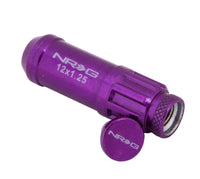 Thumbnail for NRG 700 Series M12 X 1.25 Steel Lug Nut w/Dust Cap Cover Set 21 Pc w/Locks & Lock Socket - Purple