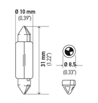 Thumbnail for Hella Universal Clear 12V 10W 10x41mm T3.25 Bulb