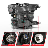 Thumbnail for ANZO 18-19 Ford F-150 Projector Headlights w/Plank Style Switchback Chrome w/Amber