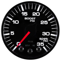 Thumbnail for Autometer Spek-Pro Gauge Boost 2 1/16in 35psi Stepper Motor W/Peak & Warn Black/Black