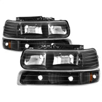 Thumbnail for Xtune Chevy TahOE 00-06 Amber Crystal Headlights w/ Bumper Lights Black HD-JH-CSIL99-SET-AM-BK