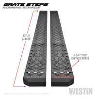 Thumbnail for Westin Grate Steps Running Boards 83 in - Textured Black