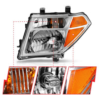 Thumbnail for ANZO 2005-2008 Nissan Pathfinder Crystal Headlight Chrome Amber (OE Replacement)