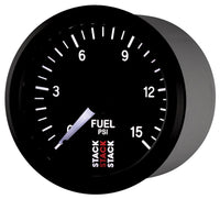 Thumbnail for Autometer Stack 52mm 0-15 PSI 1/8in NPTF Male Pro Stepper Motor Fuel Pressure Gauge - Black