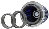 Thumbnail for K&N Universal Air Filter Chrome Round Tapered Blue - 4in Flange ID x 1.125in Flange Length x 5.5in H