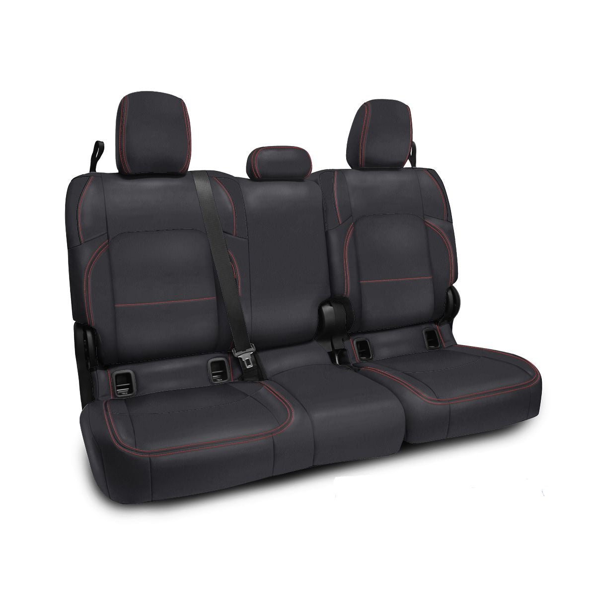 PRP 2020+ Jeep Gladiator JT Rear Bench Cover for with Cloth Interior - Black with Red Stitching