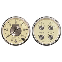 Thumbnail for AutoMeter Gauge Kit 2 Pc. Quad & Tach/Speedo 5in. Prestige Antq. Ivory