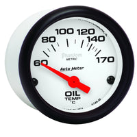 Thumbnail for Autometer Phantom 2-1/16in 60-170 Deg F Electronic Oil Temperature Gauge