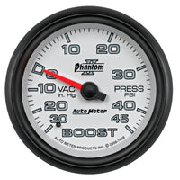 Thumbnail for Autometer Phantom II 2-5/8in 30INHG-45PSI Phantom Mechanical Boost/Vacuum Gauge