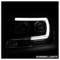 Thumbnail for Spyder 99-04 Jeep Grand Cherokee Projector Headlights - Light Bar DRL LED - Black