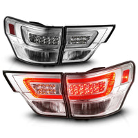 Thumbnail for ANZO 11-13 Jeep Grand Cherokee LED Taillights w/ Lightbar Chrome Housing/Clear Lens 4pcs