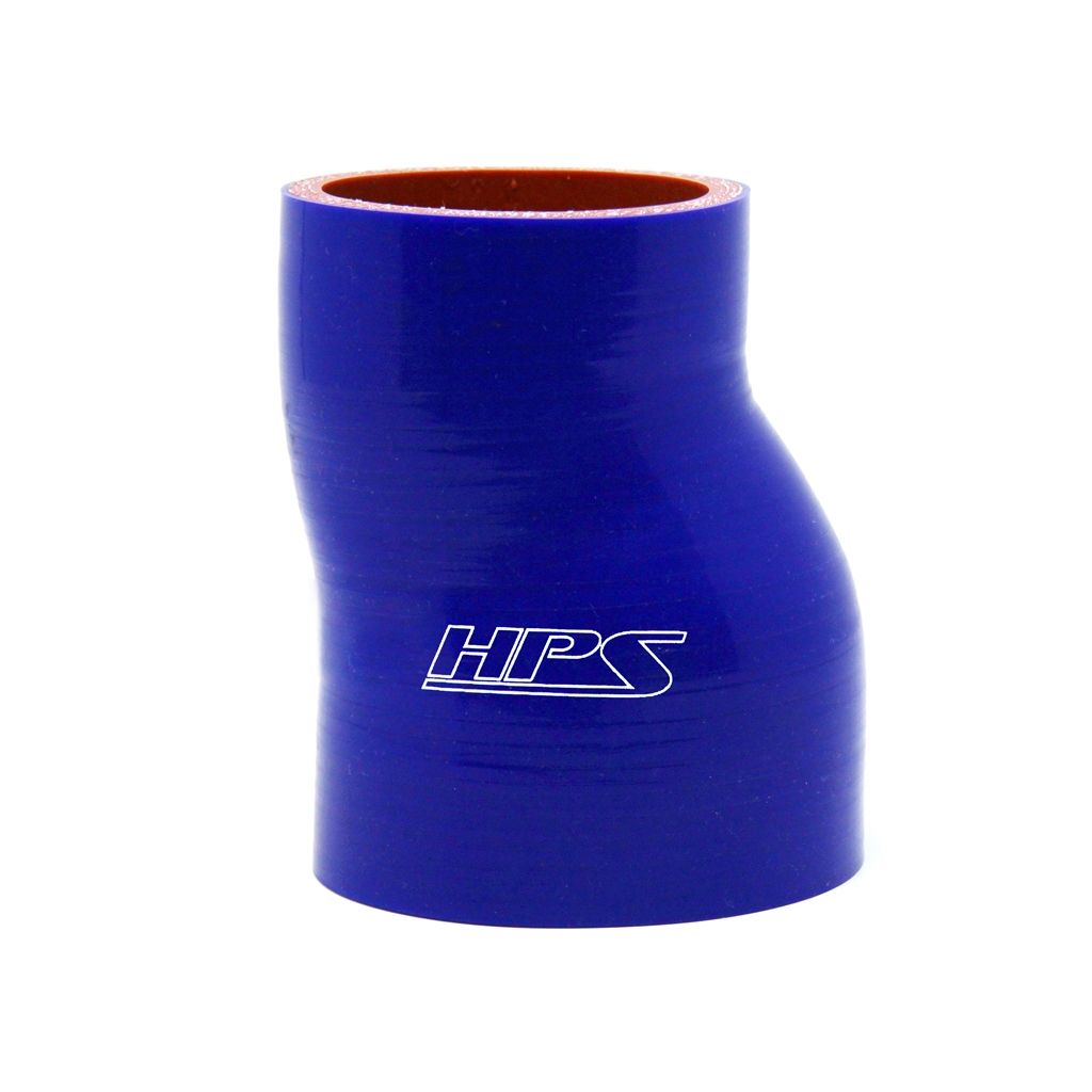 HPS 1-1/2" - 2" ID , 3" Long High Temp 4-ply Reinforced Silicone Offset Reducer Coupler Hose Blue (38mm - 51mm ID , 76mm Length)