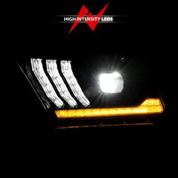 Thumbnail for ANZO 13-14 Ford Mustang (w/ Factory HID/Xenon HL only) Projector Headlights w/Light Bar Black