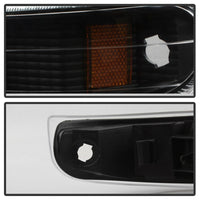 Thumbnail for Xtune Chevy Silverado 99-02 Amber Reflector Bumper Lights Black CBL-JH-CS99-AM-BK