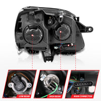 Thumbnail for ANZO 2007-2008 Gmc Acadia Crystal Headlight Chrome Amber(OE)