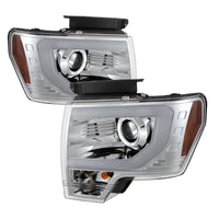 Thumbnail for Spyder Ford F150 09-14 Projector Headlights Halogen Model- Light Bar DRL Chrm PRO-YD-FF15009-LBDRL-C
