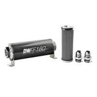 Thumbnail for DeatschWerks Stainless Steel 10AN 100 Micron Universal Inline Fuel Filter Housing Kit (160mm)