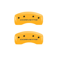 Thumbnail for MGP 4 Caliper Covers Engraved Front & Rear C5/Corvette Yellow finish black ch