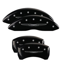 Thumbnail for MGP 4 Caliper Covers Engraved Front & Rear Style 2/Chrysler Wing Black finish silver ch
