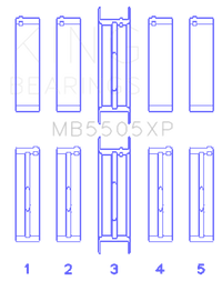 Thumbnail for King Ford V8 351ci 5.8L / 400ci 6.6L 16V (Size STDX Oversized) Main Bearing Set