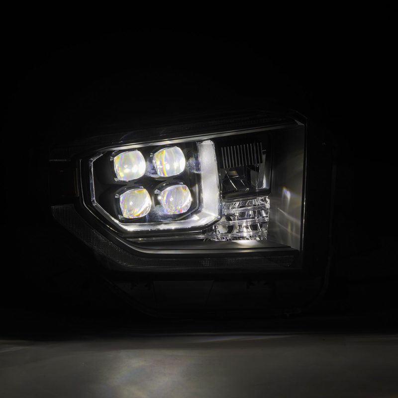 AlphaRex 14-21 Toyota Tundra NOVA-Series LED Proj Headlights Blk w/Actv Light & Seq. Sig + DRL