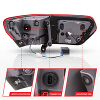 Thumbnail for ANZO 2014-2016 Jeep Grand Cherokee LED Taillights Red/Smoke