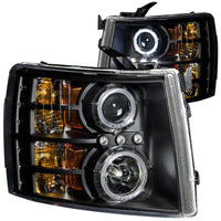 Thumbnail for ANZO 2007-2013 Chevrolet Silverado 1500 Projector Headlights w/ Halo Black