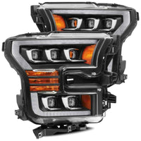 Thumbnail for AlphaRex 17-20 Ford Raptor NOVA LED Proj Headlights Plank Style Matte Black w/Activ Light/Seq Signal