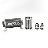Thumbnail for DeatschWerks Stainless Steel 10AN 5 Micron Universal Inline Fuel Filter Housing Kit (110mm)