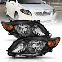 Thumbnail for ANZO 2009-2010 Toyota Corolla Crystal Headlight Black Amber