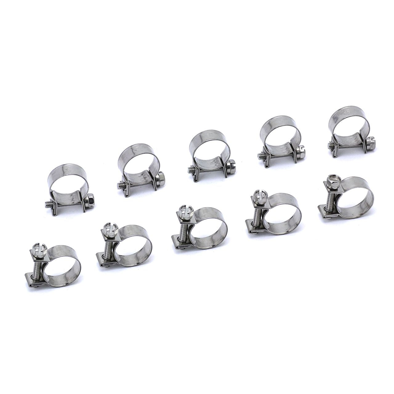 HPS #15 Stainless Steel 5/16" Fuel Injection Hose Clamps 10pc Pack (13mm - 15mm)