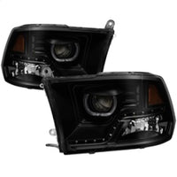 Thumbnail for xTune Dodge Ram 2009-2014 Halo LED Projector Headlights - Black Smoke PRO-JH-DR09-CFB-BSM