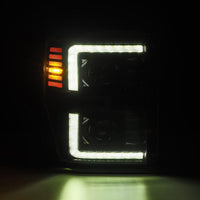 Thumbnail for AlphaRex 08-10 Ford F250-550 LUXX-Series LED Projector Headlights Alpha-Blk w/Activ Light/Seq Signal