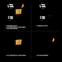 Thumbnail for ANZO 15-17 Ford F-150 Proj Headlights w/ Plank Style Design Chrome w/ Amber Sequential Turn Signal