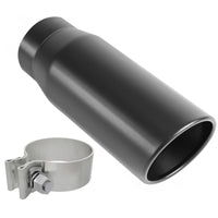 Thumbnail for MagnaFlow Tip Black Coated  w/ Clamp Single Wall Round Outlet 4in Diameter 3in Inlet 12in Length