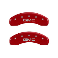Thumbnail for MGP 4 Caliper Covers Engraved Front & Rear GMC Red finish silver ch