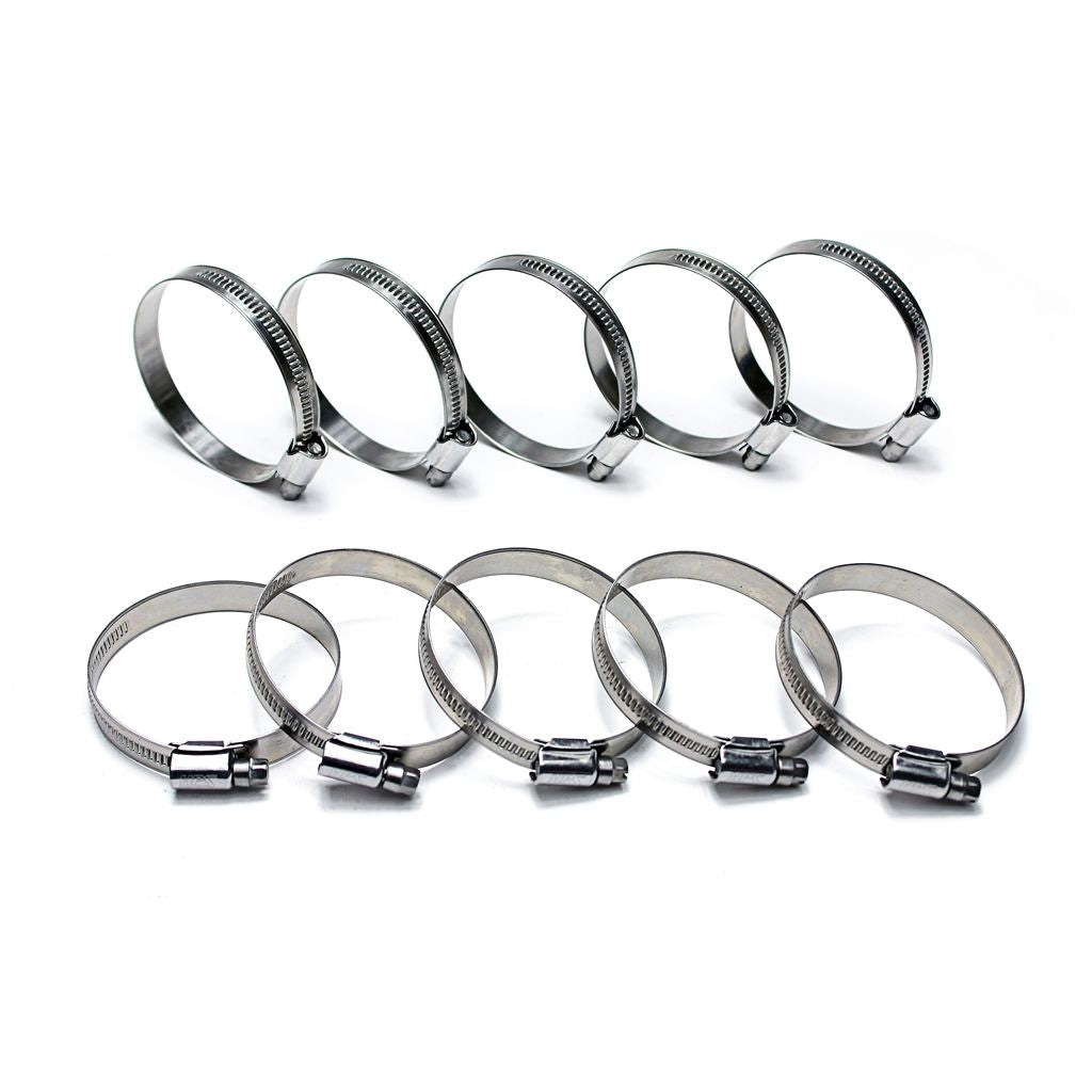 HPS Stainless Steel Embossed Hose Clamps Size 4 10pc Pack 7/16" - 11/16" (11mm-17mm)