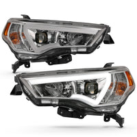 Thumbnail for ANZO 14-18 Toyota 4 Runner Plank Style Projector Headlights Chrome w/ Amber