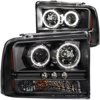 Thumbnail for ANZO 2005-2007 Ford Excursion Projector Headlights w/ Halo Black w/ LED Strip (CCFL) 1pc