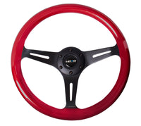 Thumbnail for NRG Classic Wood Grain Steering Wheel (350mm) Red Pearl/Flake Paint w/Black 3-Spoke Center
