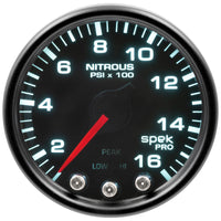 Thumbnail for Autometer Spek-Pro Gauge Nitrous Press 2 1/16in 1600psi Stepper Motor W/Peak & Warn Blk/Smoke/Blk
