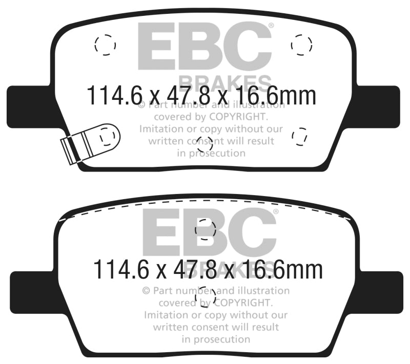 EBC 2015+ Chevrolet Camaro 3.6L (w/Brembo Brakes) Bluestuff Rear Brake Pads