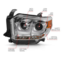 Thumbnail for ANZO 2014-2016 Toyota Tundra Projector Headlights w/ U-Bar Chrome