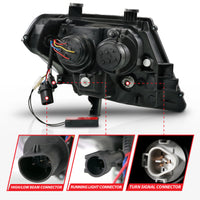 Thumbnail for ANZO 09-20 Nissan Frontier Black Projector Plank Style DRL w/ Switchback & Sequential LED DRL