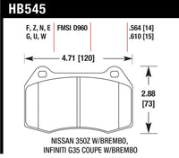 Thumbnail for Hawk 2003-2004 Infiniti G35 (w/Brembo Brakes) HPS 5.0 Front Brake Pads