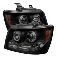 Thumbnail for Spyder Chevy Suburban 1500 07-14 Projector Headlights LED Halo LED Blk Smke PRO-YD-CSUB07-HL-BSM