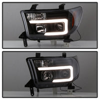 Thumbnail for Spyder 08-13 Toyota Sequoia Projector Headlights - Light Bar DRL - Black PRO-YD-TTU07V2-LB-BK