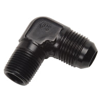 Thumbnail for Russell Performance -6 AN to 3/8in NPT 90 Degree Flare to Pipe Adapter (Black)