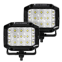 Thumbnail for Go Rhino Xplor Bright Series Sideline Cube LED Flood Light Kit (Surface Mount) 4x3 - Blk (Pair)