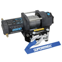 Thumbnail for Superwinch 2500 LBS 12V DC 3/16in x 40ft Steel Rope Terra 2500 Winch - Gray Wrinkle